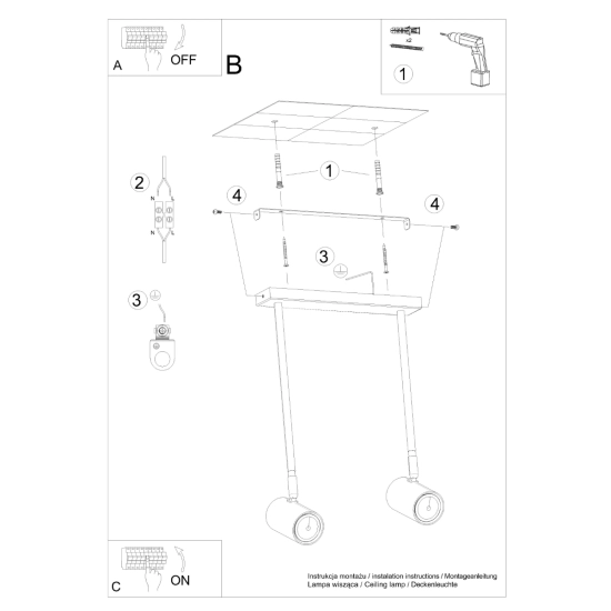 Plafon NORANO 2 czarny SL.1075 SOLLUX LIGHTING