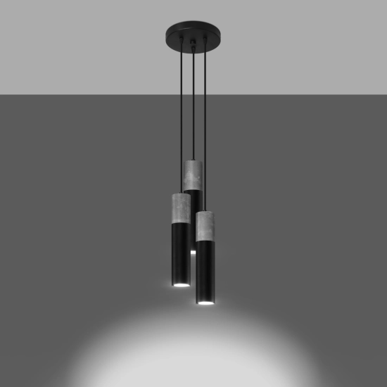 Lampa wisząca BORGIO 3P czarny SL.1081 SOLLUX LIGHTING
