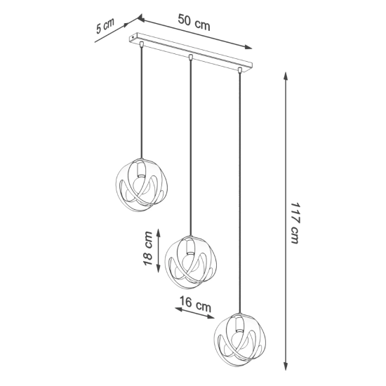 Lampa wisząca TULOS 3L biała SL.1085 SOLLUX LIGHTING