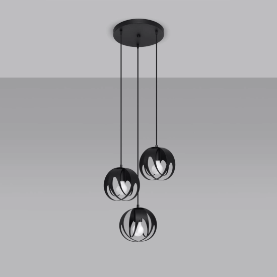 Lampa wisząca TULOS 3P czarna SL.1088 SOLLUX LIGHTING