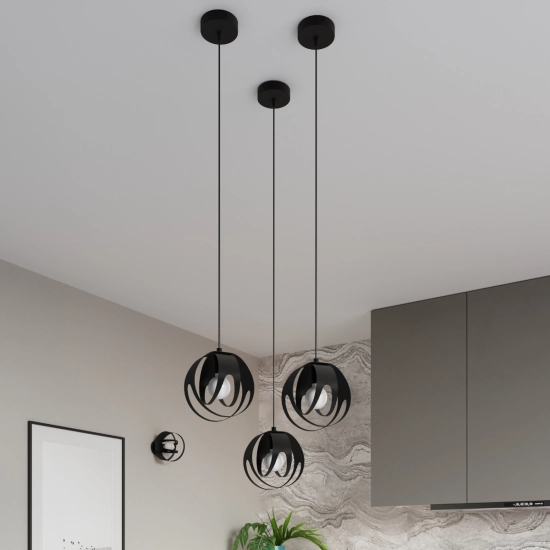 Lampa wisząca TULOS 3L czarna SL.1089 SOLLUX LIGHTING