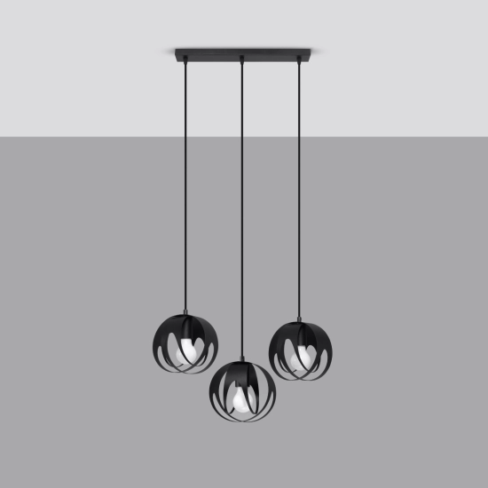Lampa wisząca TULOS 3L czarna SL.1089 SOLLUX LIGHTING