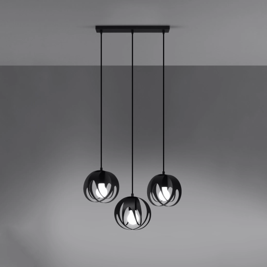 Lampa wisząca TULOS 3L czarna SL.1089 SOLLUX LIGHTING