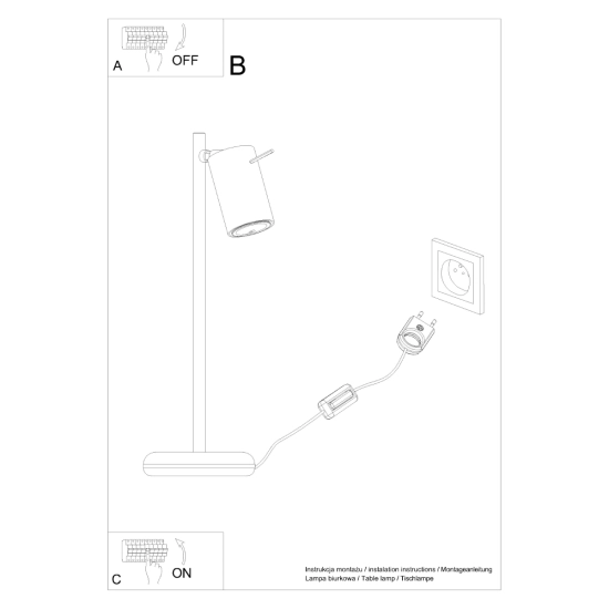Lampa biurkowa RING czarna SL.1091 SOLLUX LIGHTING