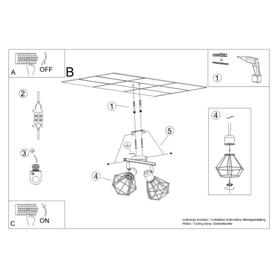 Plafon ARTEMIS 2 biały SL.1103 SOLLUX LIGHTING