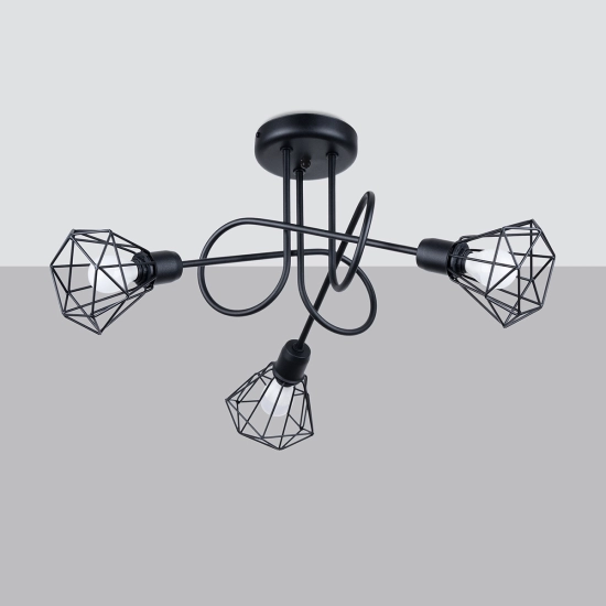 Żyrandol ARTEMIS 3S czarny SL.1109 SOLLUX LIGHTING