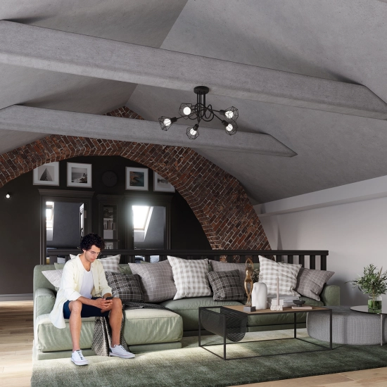 Żyrandol ARTEMIS 5S czarny SL.1110 SOLLUX LIGHTING