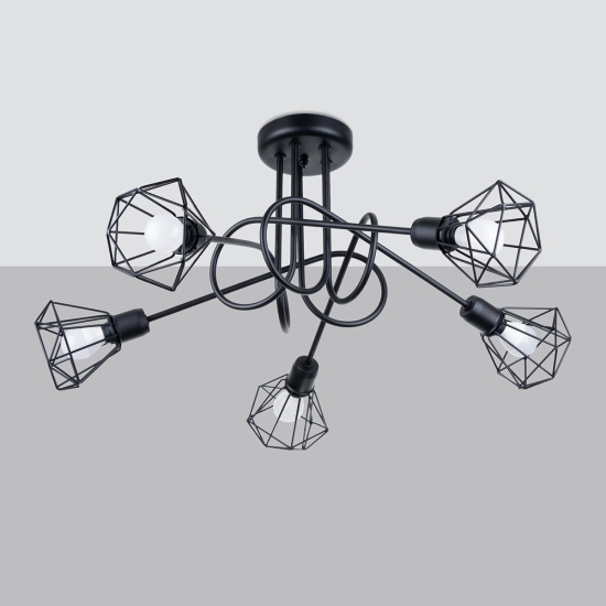 Żyrandol ARTEMIS 5S czarny SL.1110 SOLLUX LIGHTING