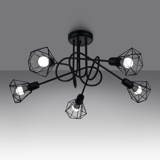 Żyrandol ARTEMIS 5S czarny SL.1110 SOLLUX LIGHTING