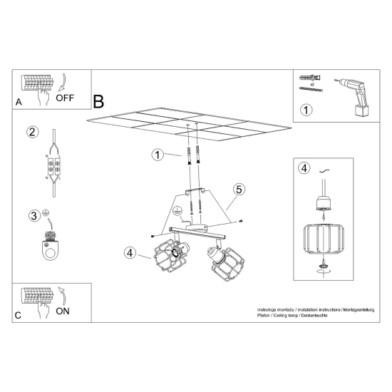 Plafon BELUCI 2 biały SL.1112 SOLLUX LIGHTING