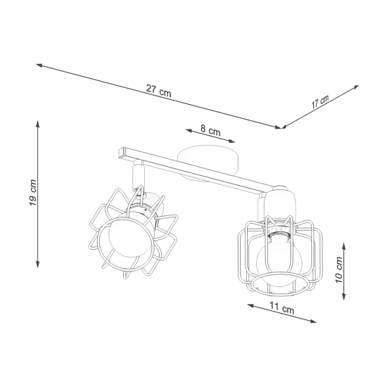 Plafon BELUCI 2 czarny SL.1115 SOLLUX LIGHTING