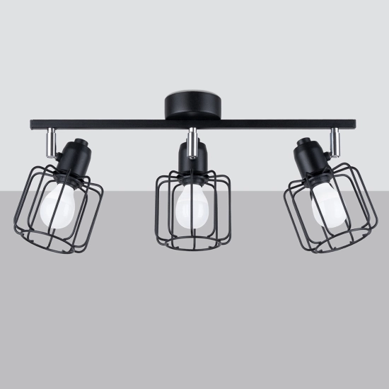 Plafon BELUCI 3 czarny SL.1116 SOLLUX LIGHTING