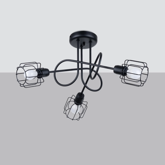 Żyrandol BELUCI 3S czarny SL.1118 SOLLUX LIGHTING
