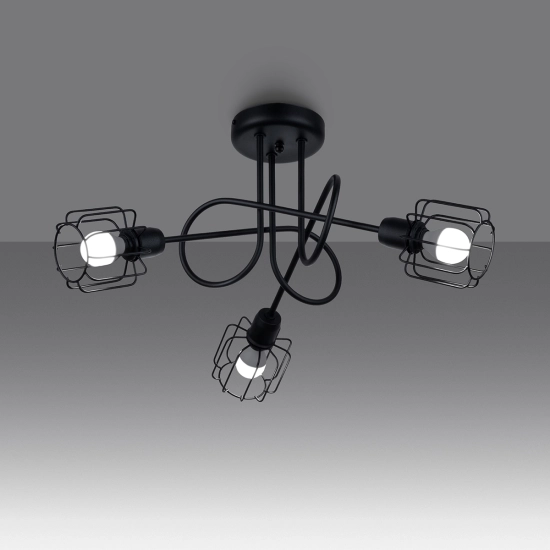 Żyrandol BELUCI 3S czarny SL.1118 SOLLUX LIGHTING
