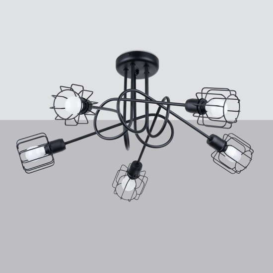 Żyrandol BELUCI 5S czarny SL.1119 SOLLUX LIGHTING