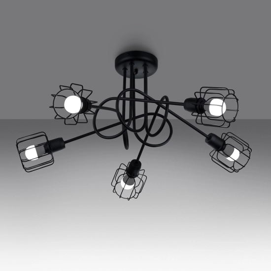 Żyrandol BELUCI 5S czarny SL.1119 SOLLUX LIGHTING