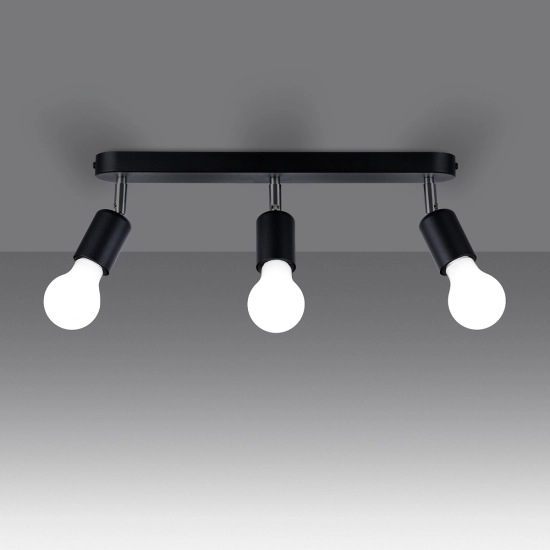 Plafon FORNES 3 czarny SL.1122 SOLLUX LIGHTING