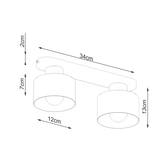 Plafon SAVAR 2 czarny SL.1130 SOLLUX LIGHTING