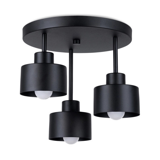 Plafon SAVAR 3 czarny SL.1131 SOLLUX LIGHTING