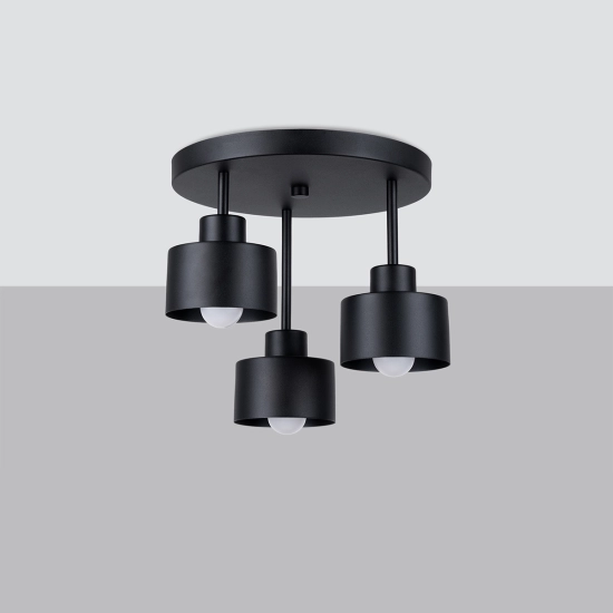 Plafon SAVAR 3 czarny SL.1131 SOLLUX LIGHTING
