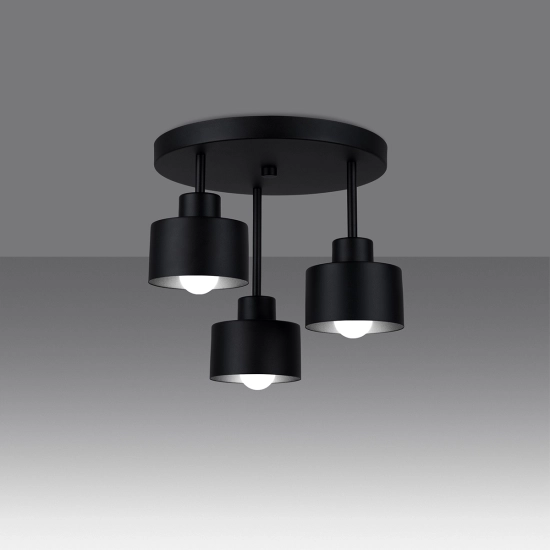 Plafon SAVAR 3 czarny SL.1131 SOLLUX LIGHTING