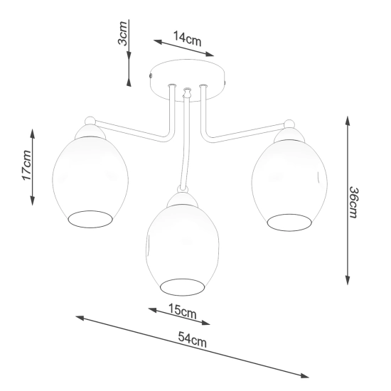 Żyrandol FILLAN 3 czarny SL.1144 SOLLUX LIGHTING
