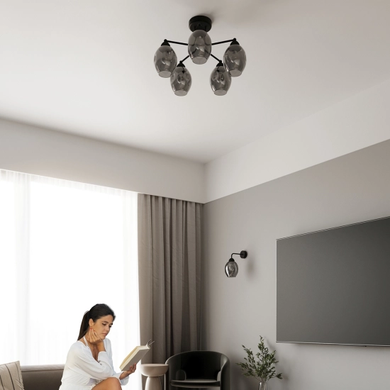 Żyrandol FILLAN 5 czarny SL.1145 SOLLUX LIGHTING