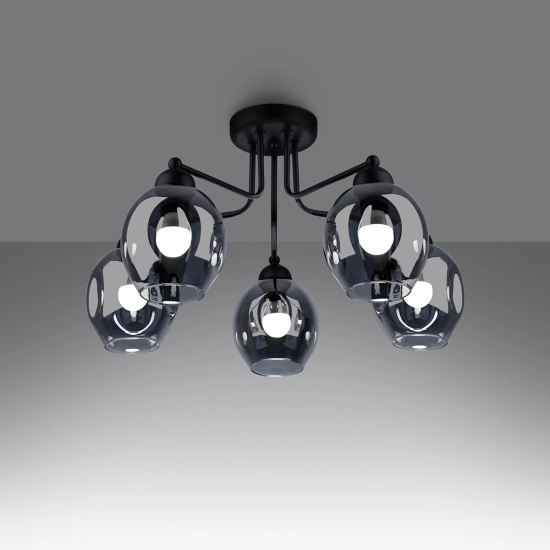Żyrandol FILLAN 5 czarny SL.1145 SOLLUX LIGHTING