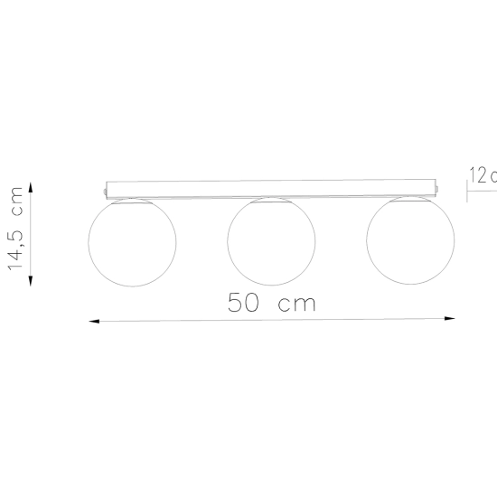 Plafon YOLI 3 czarny SL.1153 SOLLUX LIGHTING