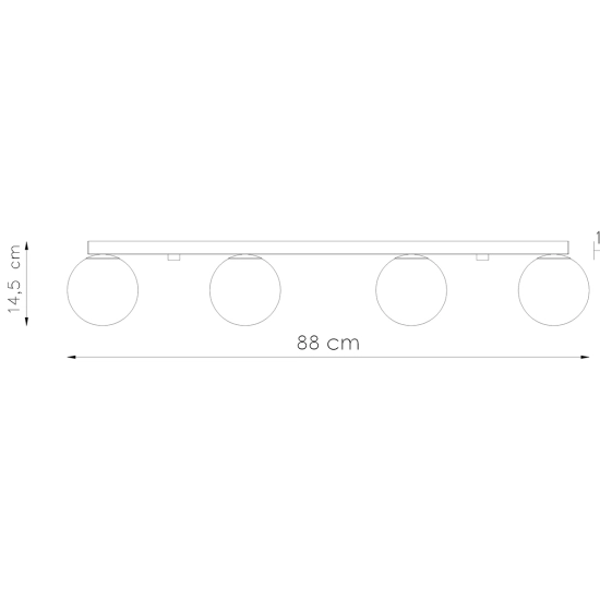Plafon YOLI 4 czarny SL.1154 SOLLUX LIGHTING