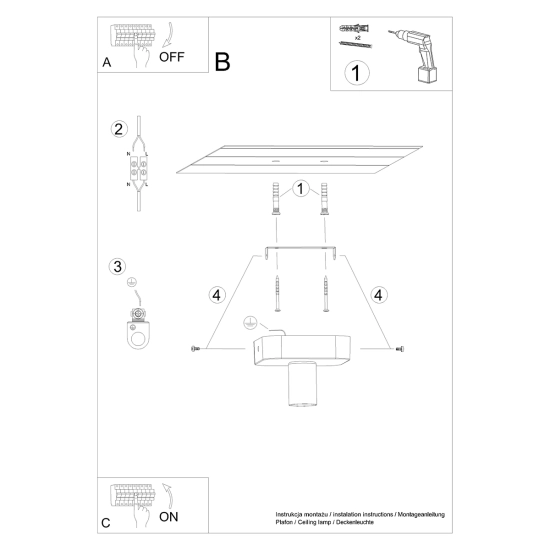 Plafon TAVO 1 SL.1156 SOLLUX LIGHTING