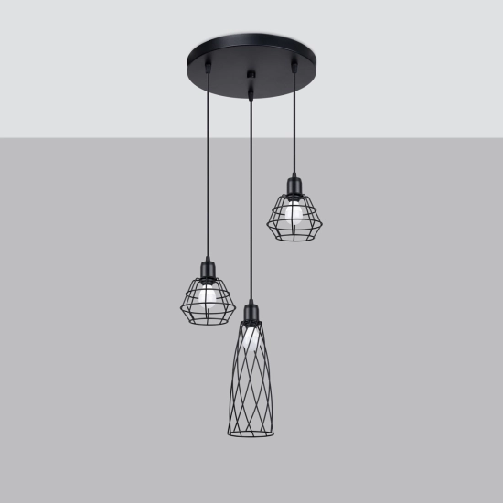 Lampa wisząca SUBA 3P czarna SL.1166 SOLLUX LIGHTING