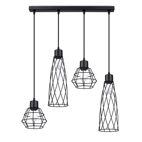 Lampa wisząca SUBA 4L czarna SL.1167 SOLLUX LIGHTING