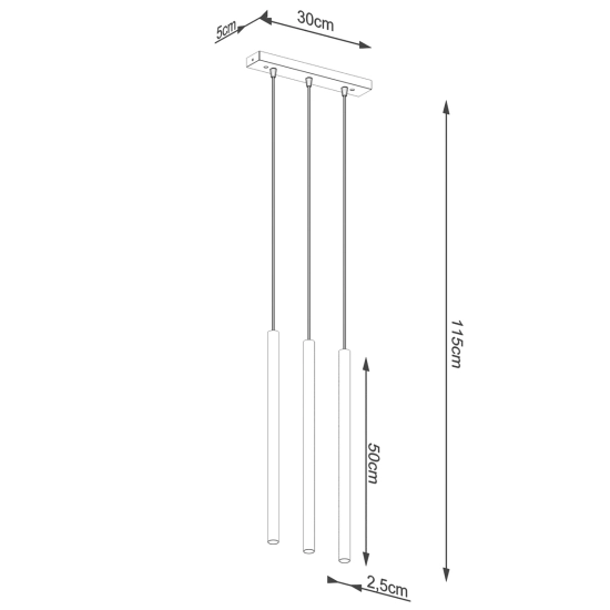 Lampa wisząca PASTELO 3L złota SL.1171 SOLLUX LIGHTING