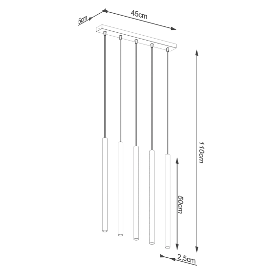 Lampa wisząca PASTELO 5L złota SL.1173 SOLLUX LIGHTING