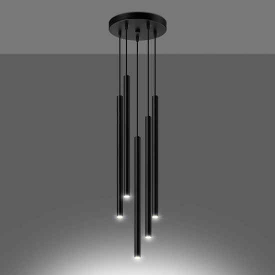 Lampa wisząca PASTELO 5P czarna SL.1176 SOLLUX LIGHTING