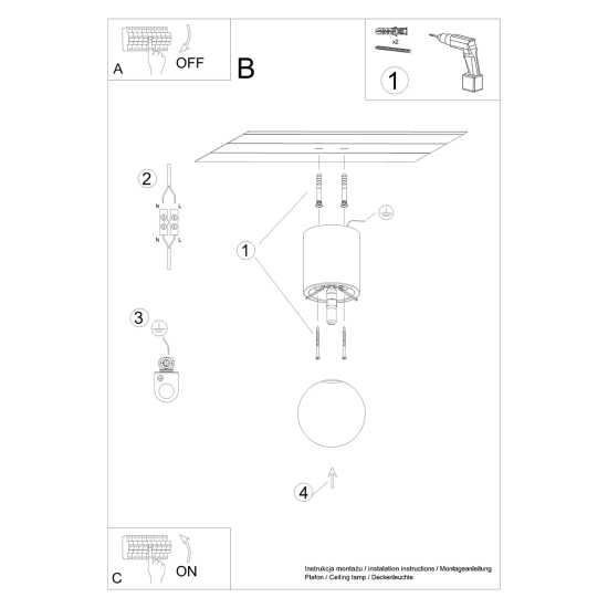 Plafon BOOMO 12 SL.1191 SOLLUX LIGHTING