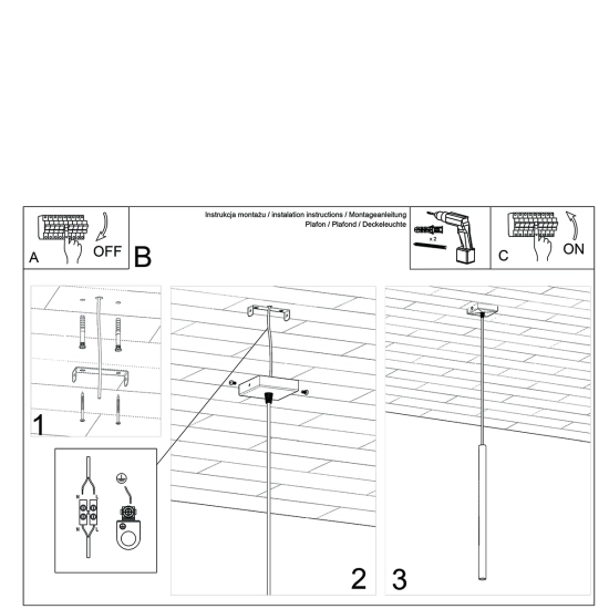 Lampa Wisząca PASTELO 1 złoty połysk SL.1195 SOLLUX LIGHTING