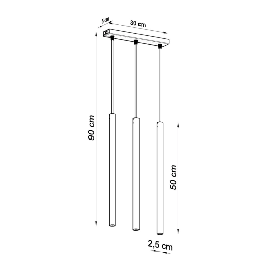 Lampa Wisząca PASTELO 3L złoty połysk SL.1196 SOLLUX LIGHTING