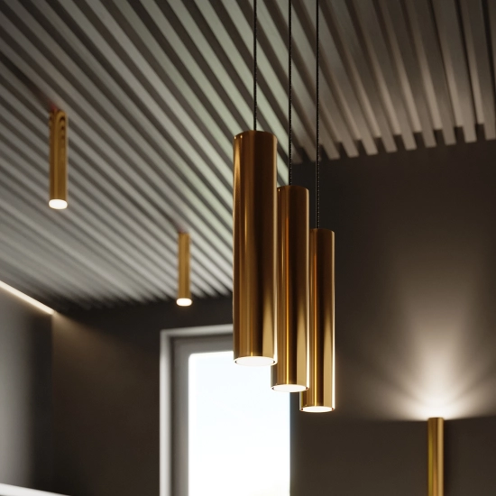Lampa Wisząca LAGOS 3 złoty połysk SL.1201 SOLLUX LIGHTING