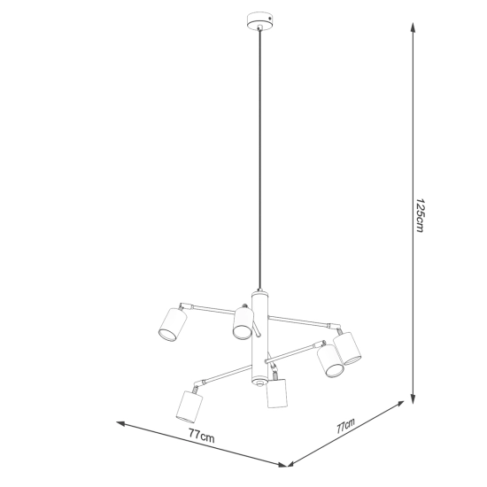 Żyrandol LEMMI 6 biały SL.1206 SOLLUX LIGHTING