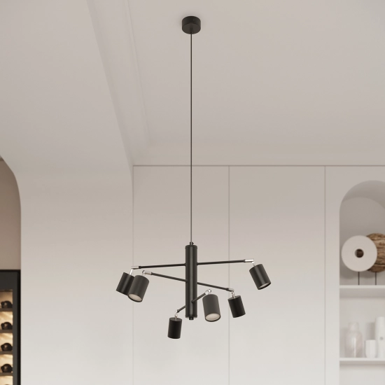 Żyrandol LEMMI 6 czarny SL.1207 SOLLUX LIGHTING