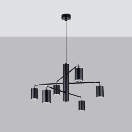 Żyrandol LEMMI 6 czarny SL.1207 SOLLUX LIGHTING