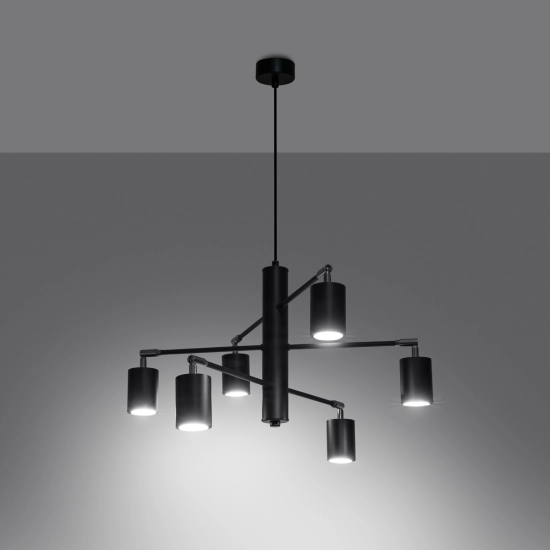 Żyrandol LEMMI 6 czarny SL.1207 SOLLUX LIGHTING