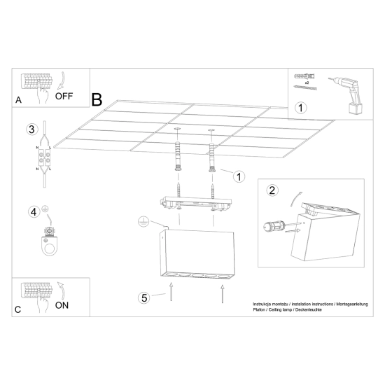 Plafon SOLE czarny LED SL.1212 SOLLUX LIGHTING