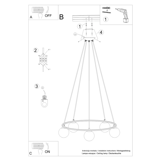 Żyrandol YOLI 5 SL.1214 SOLLUX LIGHTING