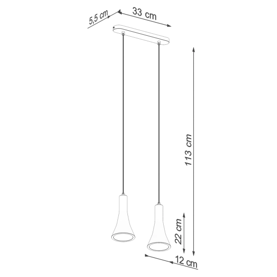 Lampa wisząca REA 2 beton SL.1224 SOLLUX LIGHTING