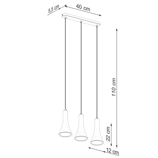 Lampa wisząca REA 3L beton SL.1225 SOLLUX LIGHTING