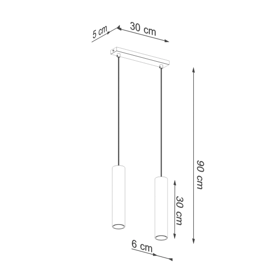 Lampa Wisząca LAGOS 2 złoty połysk SL.1241 SOLLUX LIGHTING