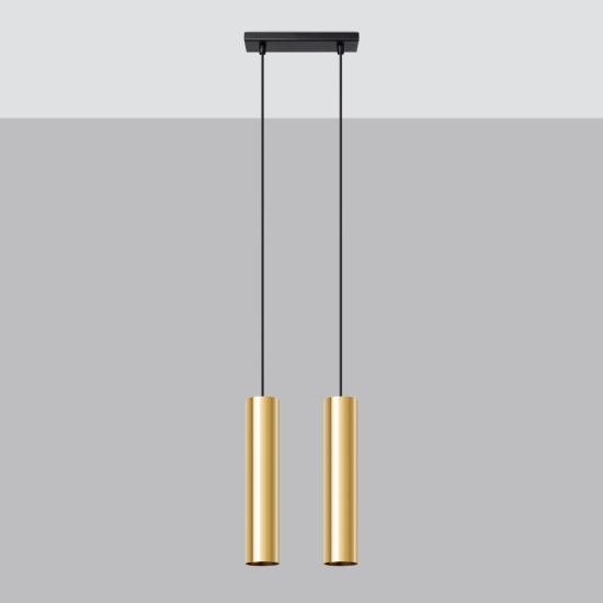 Lampa Wisząca LAGOS 2 złoty połysk SL.1241 SOLLUX LIGHTING